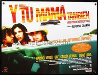 1n093 Y TU MAMA TAMBIEN DS British quad movie poster '01 Alfonso Cuaron, Maribel Verdu, Gael Garcia