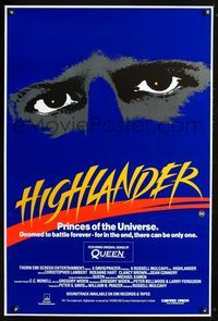 1o297 HIGHLANDER Aust one-sheet movie poster '86 cool different art of Christopher Lambert's eyes!