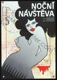 1o470 RONDE DE NUIT Czech movie poster '84 sexy cartoony art of naked woman by J.S. Tomanek!