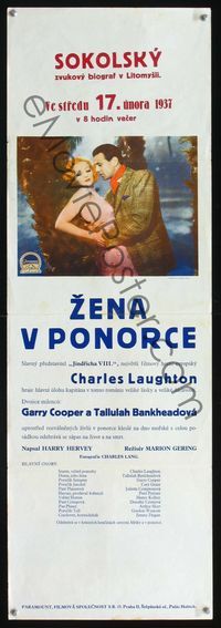 1o438 DEVIL & THE DEEP Czech 23x33 poster '37 romantic close up of Gary Cooper & Tallulah Bankhead!
