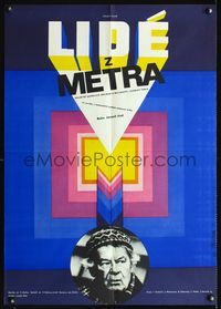 1o450 PEOPLE FROM THE SUBWAY Czech 23x33 poster '74 Lide z metra, cool art & design by V. Bidlo!