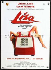 1o195 LISA Danish movie poster '89 great sexy surreal Cheryl Ladd on giant telephone image!