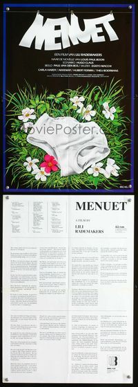 1o200 MINUET 2-sided Dutch '82 Lili Rademakers' Menuet, artwork of underwear in the grass by Richez!