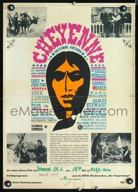 1o225 CHEYENNE AUTUMN East German 16x23 movie poster '68 John Ford, cool Native American artwork!