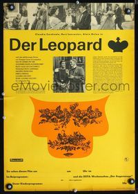 1o228 LEOPARD East German 16x23 '66 Burt Lancaster, Alain Delon, Luchino Visconti, Il Gattopardo