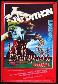 1o318 MONTY PYTHON LIVE AT THE HOLLYWOOD BOWL English one-sheet '82 great wacky meat grinder image!