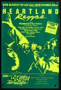 1o329 HEARTLAND REGGAE/RASTA & THE BALL English double crown movie poster '80 artwork of Bob Marley!
