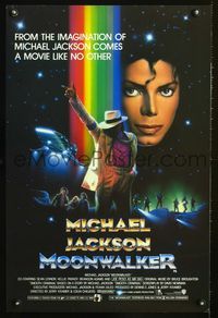 1o335 MOONWALKER English double crown movie poster '88 great sci-fi art of pop star Michael Jackson!