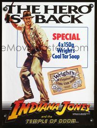 1o347 INDIANA JONES & THE TEMPLE OF DOOM special soap promo English 17x22 '84 art of Harrison Ford!