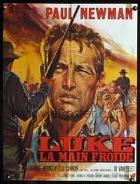 1o388 COOL HAND LUKE French 23x32 movie poster '67 best different art of Paul Newman by Jean Mascii!