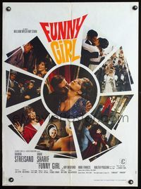 1o395 FUNNY GIRL French 23x32 movie poster '69 Barbra Streisand, Omar Sharif, William Wyler
