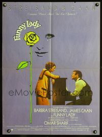 1o396 FUNNY LADY French 23x32 movie poster '75 Barbra Streisand watches James Caan play piano!