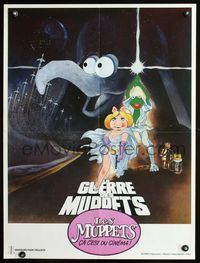 1o406 MUPPETS GO HOLLYWOOD French 23x32 '79 Miss Piggy, Gonzo & Kermit with Star Wars light saber!