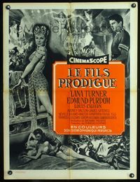 1o413 PRODIGAL French 23x32 movie poster '55 sexiest Biblical Lana Turner & Edmond Purdom!
