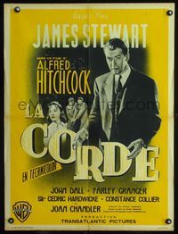 1o414 ROPE French 23x32 movie poster '48 different art of James Stewart, Alfred Hitchcock