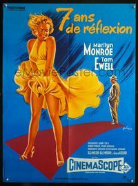 1o415 SEVEN YEAR ITCH French 23x32 R80s art of sexiest Marilyn Monroe's skirt blowing by Grinsson!