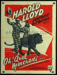 1o417 SIN OF HAROLD DIDDLEBOCK French 23x32 movie poster '47 Preston Sturges, Harold Lloyd & lion!