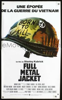 1o428 FULL METAL JACKET French 14x23 movie poster '87 Stanley Kubrick bizarre Vietnam War movie!
