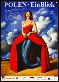 1o221 POLISH WEEK IN BERLIN German museum poster '01 mermaid with rose in mouth by Rafal Olbinski!