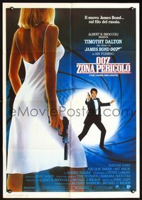 1o011 LIVING DAYLIGHTS Italian one-sheet '87 Timothy Dalton as James Bond & sexy Maryam d'Abo!