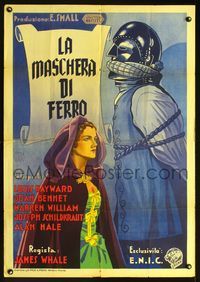 1o013 MAN IN THE IRON MASK Italian one-sheet '39 artwork of Joan Bennett & title character by Cobbo!