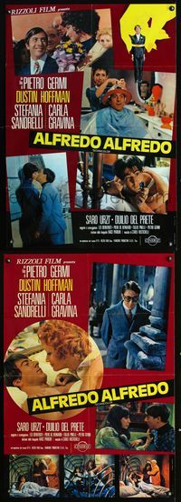 1o020 ALFREDO ALFREDO 2 Italian large pbustas '73 Dustin Hoffman, Stefania Sandrelli, Carla Gravina