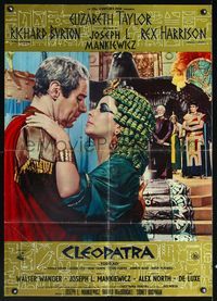 1o032 CLEOPATRA Italian large photobusta poster '64 Elizabeth Taylor, Richard Burton, Rex Harrison