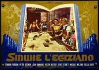 1o109 EGYPTIAN Italian photobusta movie poster '69 Victor Mature demonstrates war plans in sandbox!