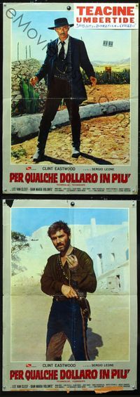 1o021 FOR A FEW DOLLARS MORE 2 Italian lrg pbustas '65 close up Lee Van Cleef & Gian Maria Volonte!
