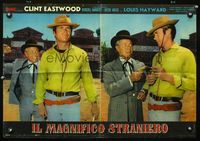 1o125 MAGNIFICENT STRANGER Italian photobusta poster '67 two close up images of Clint Eastwood!