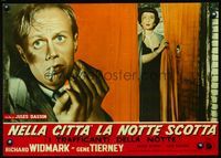 1o130 NIGHT & THE CITY Italian photobusta movie poster R59 scared Richarfd Widmark & Gene Tierney!
