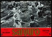 1o137 SANJURO Italian photobusta movie poster '62 Akira Kurosawa, Toshiro Mifune in sword battle!