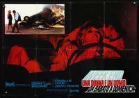 1o060 WEEK END Italian large photobusta movie poster '67 Jean-Luc Godard, cool car crash scene!