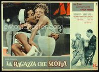 1o098 ANNA LUCASTA Italian photobusta poster '62 Eartha Kitt & Sammy Davis Jr. in close embrace!