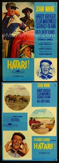 1o083 HATARI 2 Italian photobusta posters '62 John Wayne, Howard Hawks, great images of Africa!