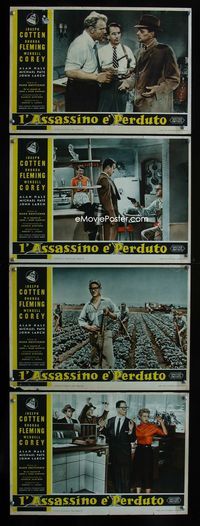 1o074 KILLER IS LOOSE 4 Italian photobustas '56 Budd Boetticher, Joseph Cotten, Rhonda Fleming