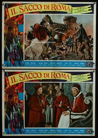 1o089 PAGANS 2 Italian photobusta movie posters '58 the rape of Rome by barbarians!