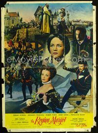 1o135 QUEEN MARGOT Italian photobusta '54 Jeanne Moreau, Armando Francioli, cool montage image!