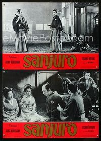 1o091 SANJURO 2 Italian photobustas '62 Akira Kurosawa's Tsubaki Sanjuro, Samurai Toshiro Mifune!