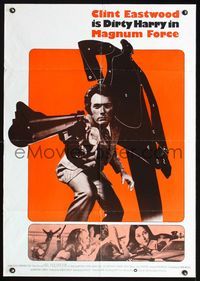 1o215 MAGNUM FORCE Lebanese movie poster '73 Clint Eastwood is Dirty Harry pointing his huge gun!