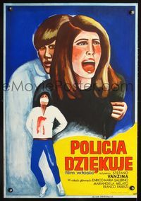 1o628 EXECUTION SQUAD Polish 23x33 poster '76 La Polizia Ringrazia, cool art by Mucha Ihnatowicz!
