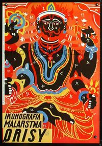 1o496 BUDDHA FROM ORISSA Polish museum poster '84 really cool artwrok by Cyprian Koscielniak!