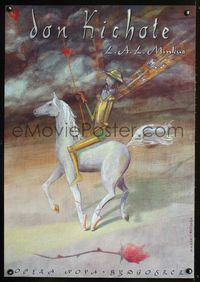 1o509 DON KICHOTE Polish stage play poster '90s Cervantes' Don Quixote, cool art by Magda Rozynek!