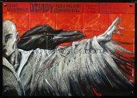 1o511 DZIADY Polish stage play poster '90s cool artwork of feathered man & bird by Boleslaw Polnar!