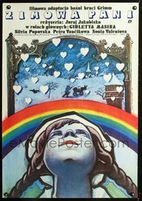 1o515 FEATHER FAIRY Polish movie poster '85 Perinbaba, cool rainbow fantasy art by Jan Niksinski!