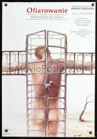 1o571 SACRIFICE Polish movie poster '86 Andrei Tarkovsky's Offret, wild artwork by R. Kowalik!