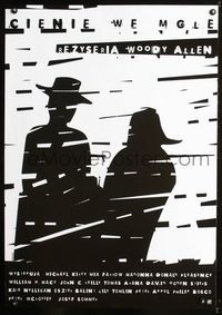 1o580 SHADOWS & FOG Polish poster '92 Woody Allen, really cool different art by Ela Wojciechowska!