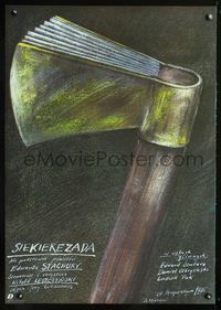 1o583 SIEKIEREZADA Polish movie poster '85 cool artwork of hatchet-shaped book by Andrzej Pagowski!