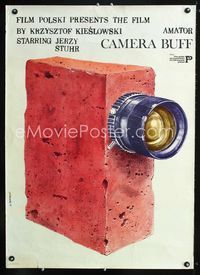 1o499 CAMERA BUFF Polish 27x37 movie poster '79 Andrzej Pagowski brick camera photography art!