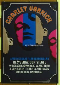 1o619 CHARLEY VARRICK Polish 23x33 movie poster '75 Don Siegel, different art by Czarnecki!